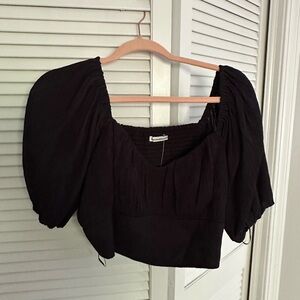 Abercrombie and Fitch black short sleeve crop top